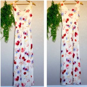 Lucky Brand Floral Print Chiffon Maxi Dress